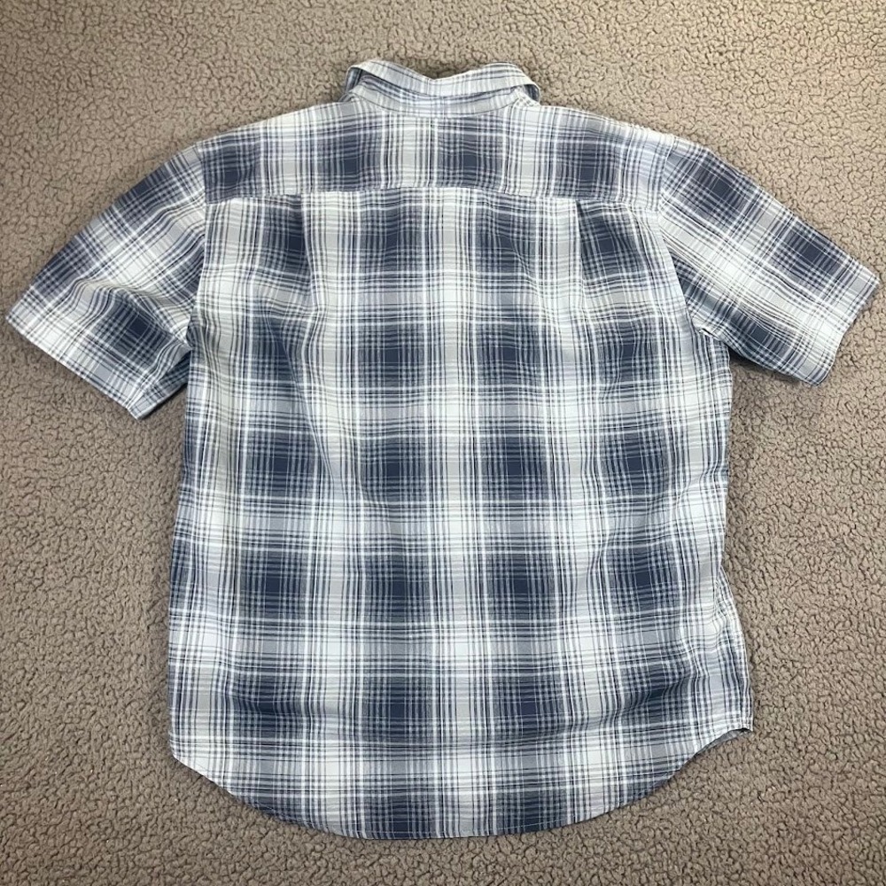 Orvis Classic Collection Mens Blue White Plaid Short Sleeve Button Up Shirt L - Picture 3 of 7